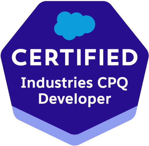 Industries CPQ Developer certification badge